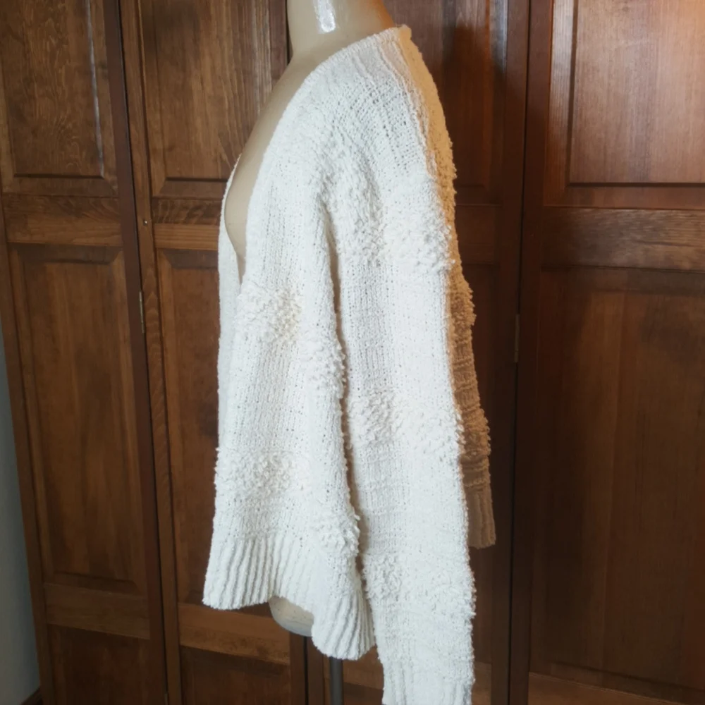 Madewell BRONSON Chunky Neutral Cardigan Sweater Sz L
